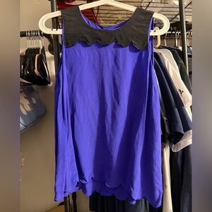 Club Monaco Royal Blue 100% Silk Sleeveless Top XSP